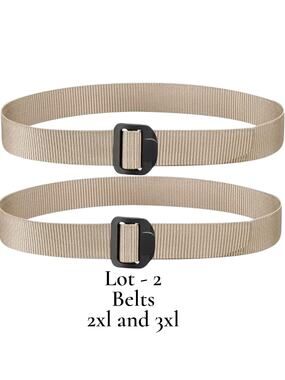 Lot of 2 Proper Tan Nylon Web Belts - 2XL & 3XL - 50% OFF Retail